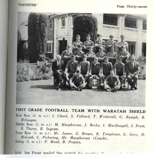 1964 Waratah Shield Winners